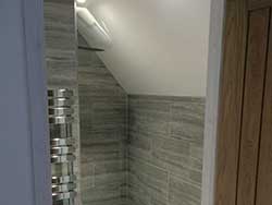 Modern ensuite bathroom installed in a 16th century cottage.