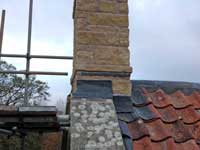 Re roof and new Doulting stone chimney installed on a Grade II listed property.